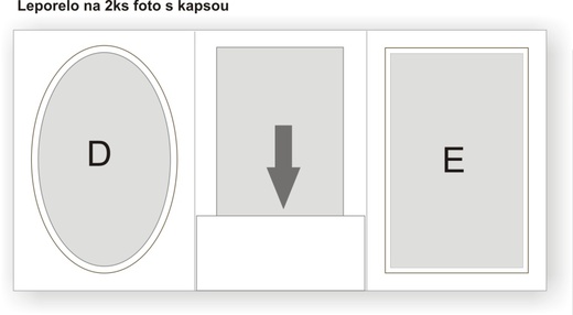 Leporelo na 2 foto s kapsou